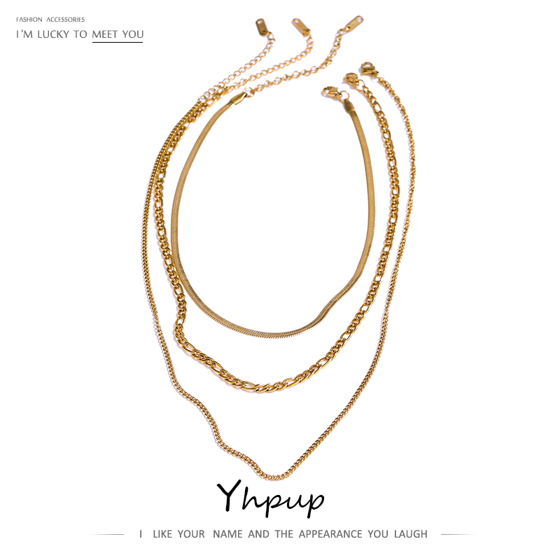 Birth Flower Necklace - Yhpup – collier superposé en chaîne