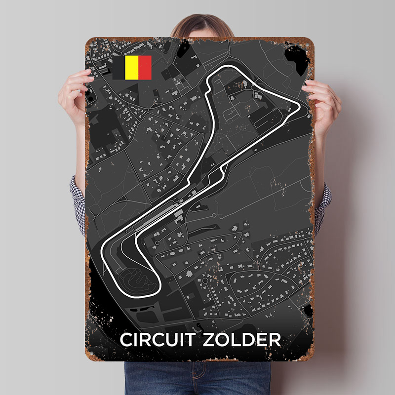 Custom Map Poster - Affiche métallique personnalisée Circuit Zolder Track