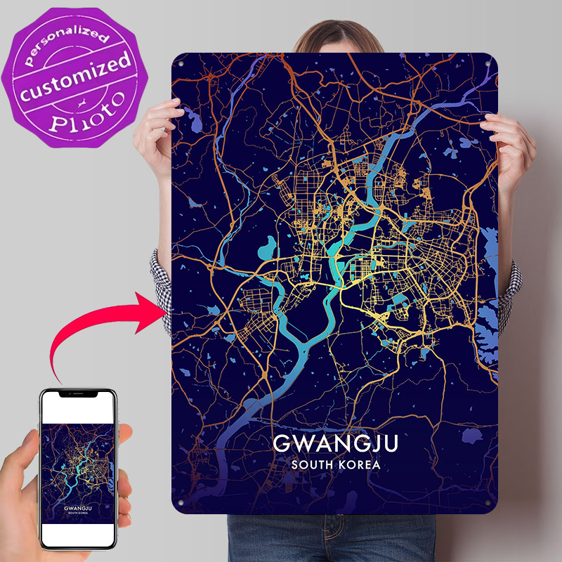 Affiche métallique 3D texturée - Custom Map Poster avis et prix