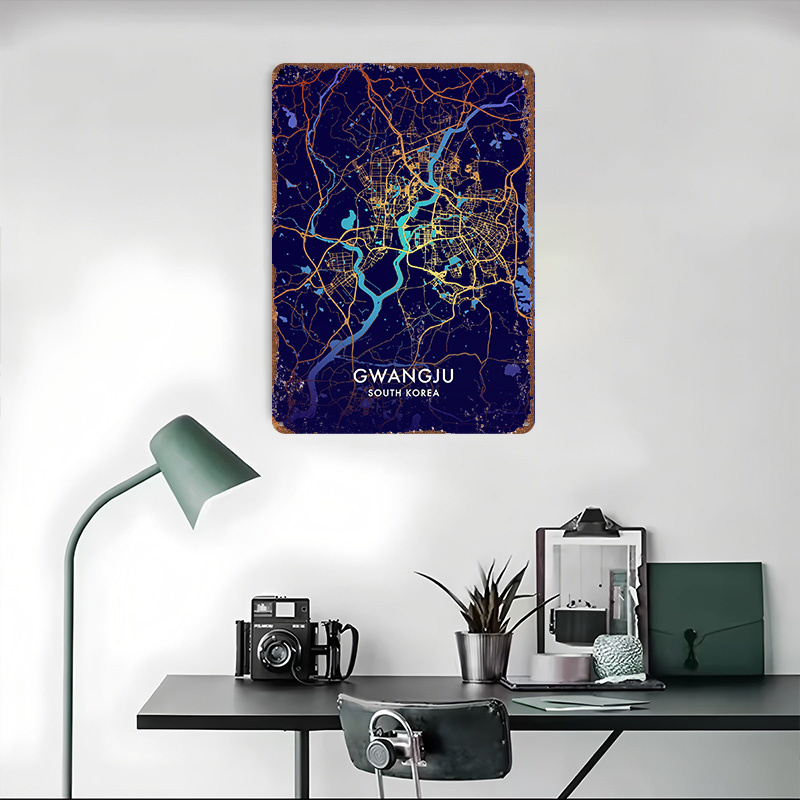 Affiche métallique 3D texturée - Custom Map Poster avis et prix