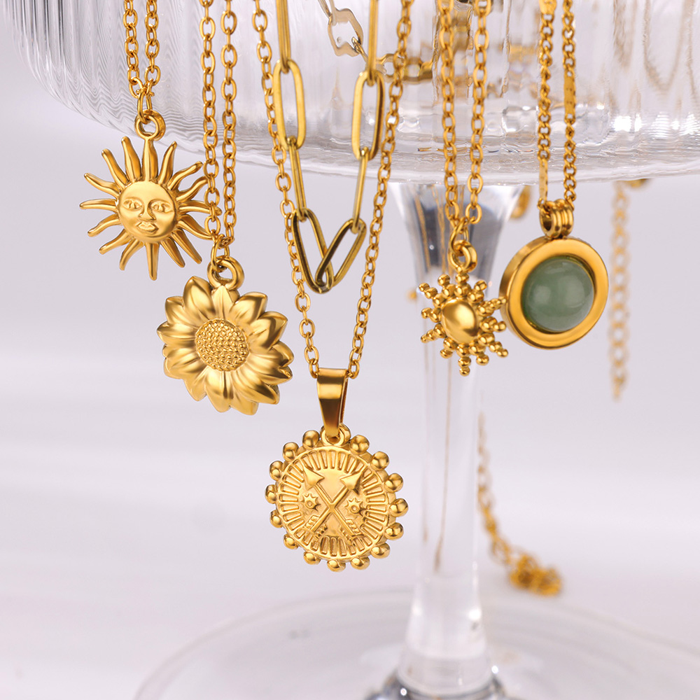 Collier géométrique en acier i - Birth Flower Necklace avis et prix