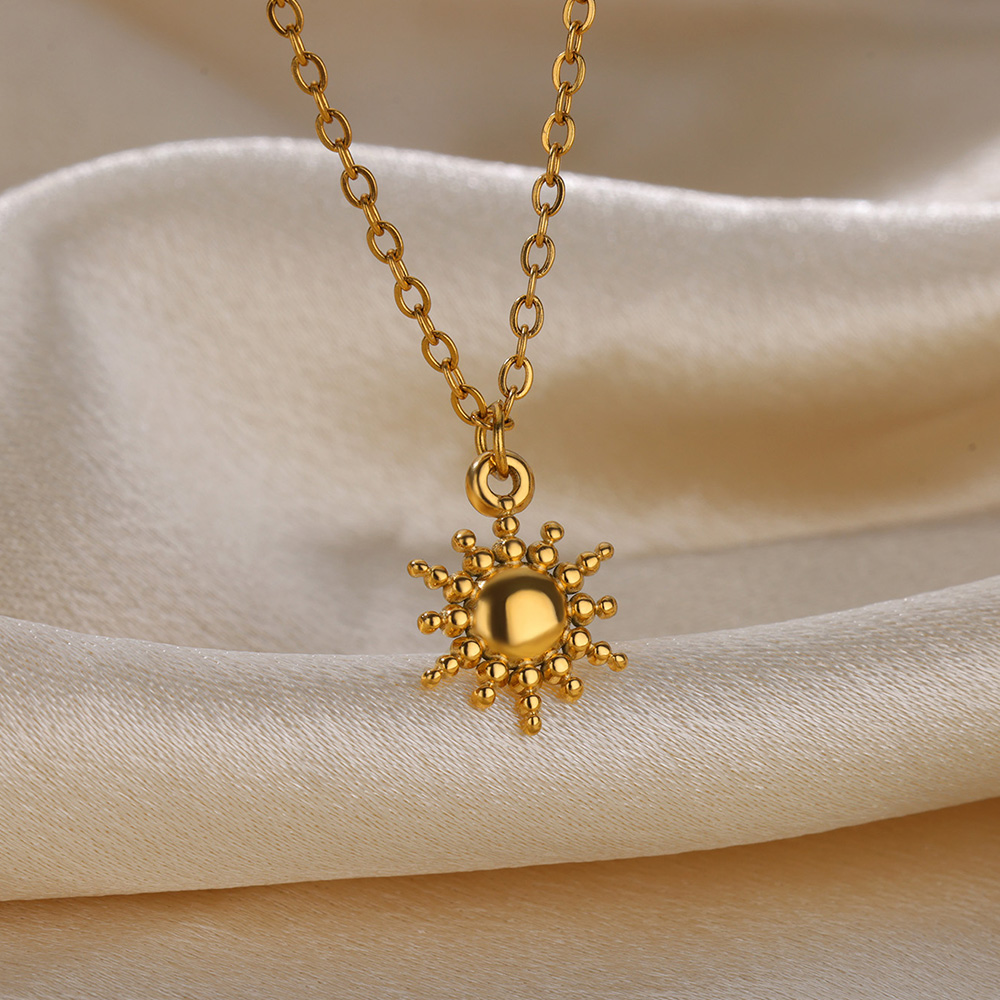 Collier géométrique en acier i - Birth Flower Necklace avis et prix