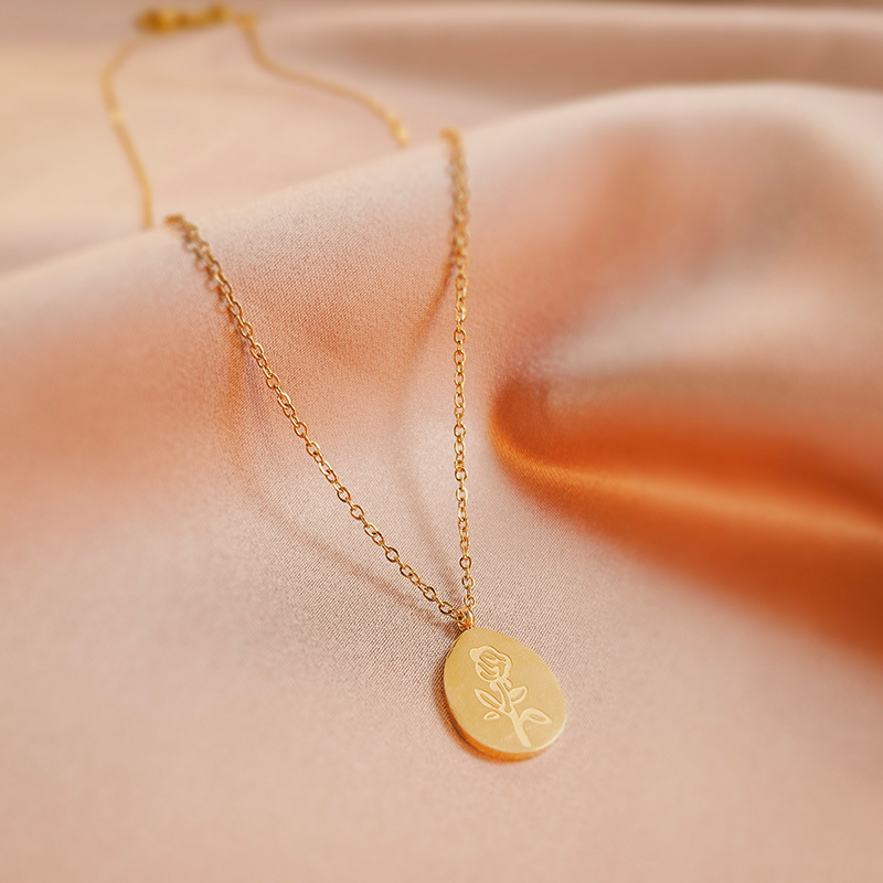 Colliers en acier inoxydable p - Birth Flower Necklace avis et prix