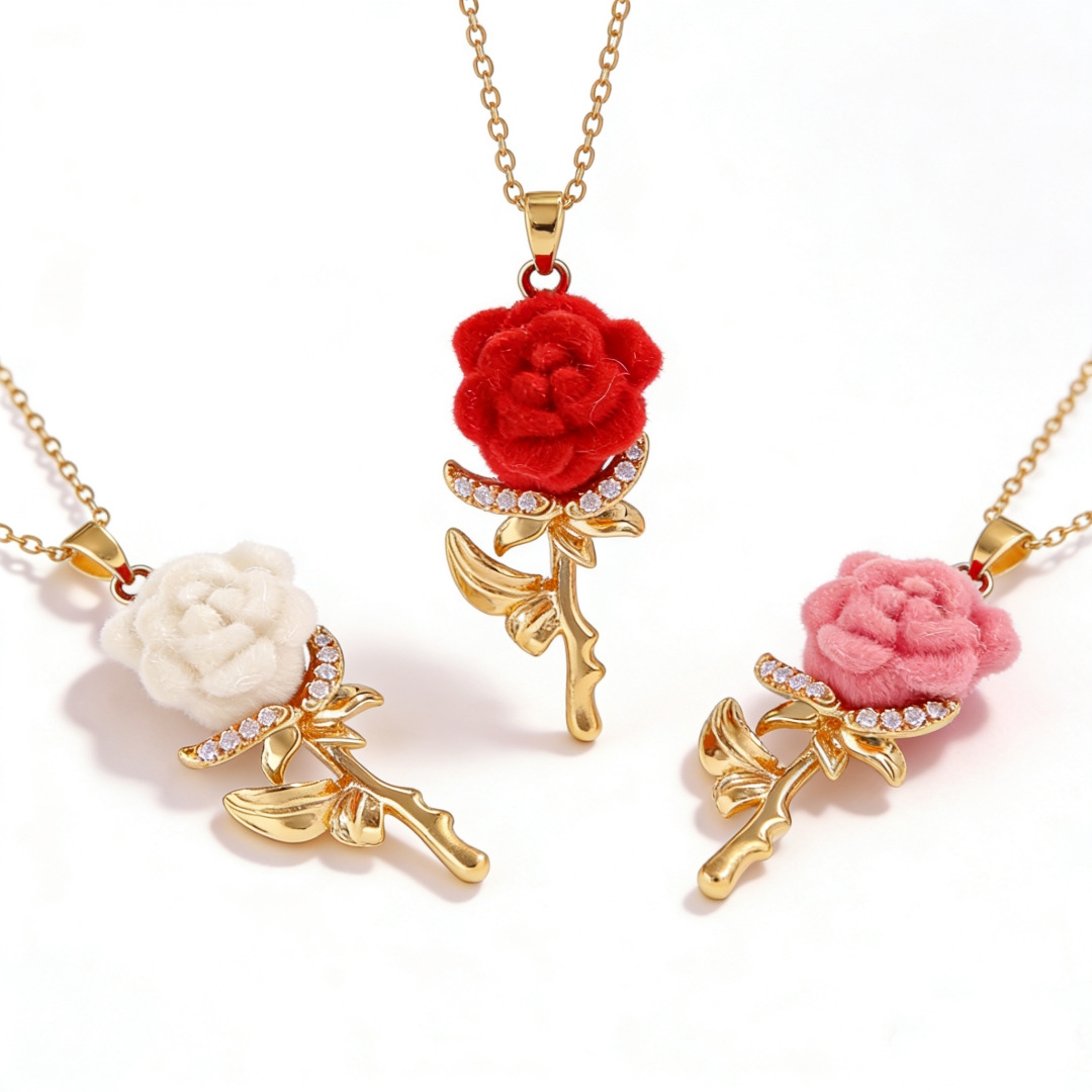 Collier Rose pour Femme avec B - Birth Flower Necklace avis et prix
